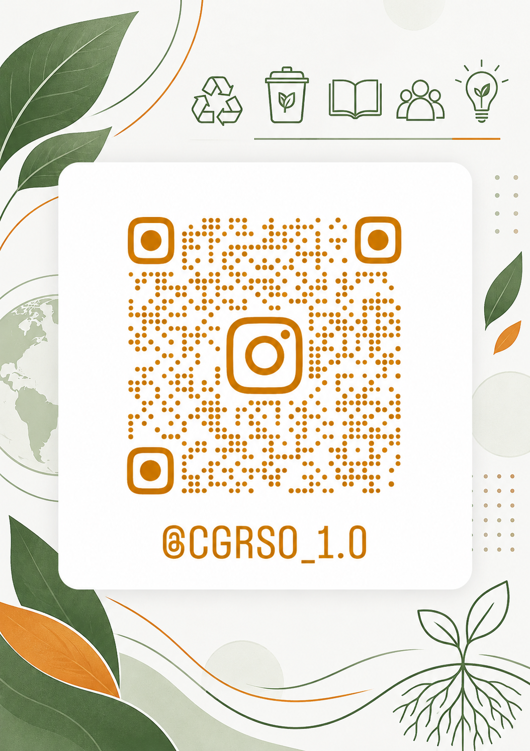 Arte ecoeducativa enviada para o Instagram CGRSO 1.0, com QR code